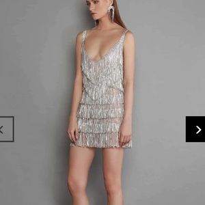 bronx and banco noel diamond  women mini  dress in silver size XS